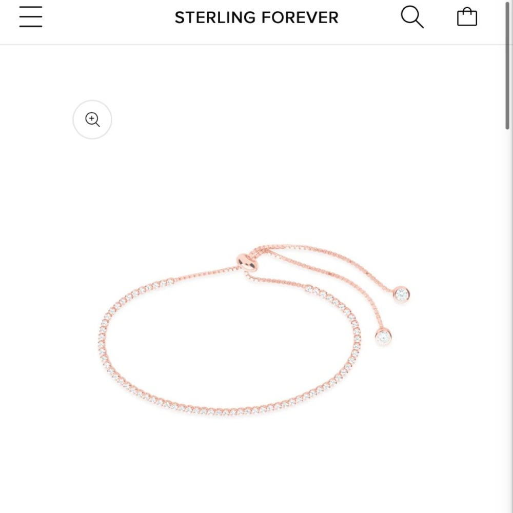 Sterling Forever CZ Slider Bracelet - Rose Gold
